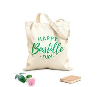 AILOONG Reusable Shopper Bags Happy Bastille Day 340g/m² thick fabric Foldable
