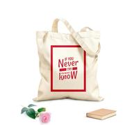 AILOONG Reusable Shopper Bags If you don't try you'll never know inspirational motivational quote 340g/m² thick fabric Foldable
