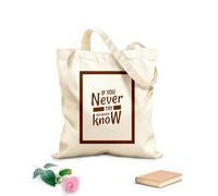 AILOONG Reusable Shopper Bags If you don't try you'll never know inspirational motivational quote 340g/m² thick fabric Foldable