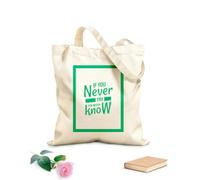 AILOONG Reusable Shopper Bags If you don't try you'll never know inspirational motivational quote 340g/m² thick fabric Foldable