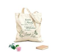 AILOONG Reusable Shopper Bags Inspirational Words Live Every Moment,Laugh Every Day,Love Beyond Words 340g/m² thick fabric Foldable