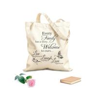 AILOONG Reusable Shopper Bags Inspirational Words Live Every Moment,Laugh Every Day,Love Beyond Words 340g/m² thick fabric Foldable