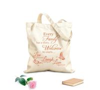AILOONG Reusable Shopper Bags Inspirational Words Live Every Moment,Laugh Every Day,Love Beyond Words 340g/m² thick fabric Foldable