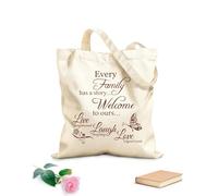 AILOONG Reusable Shopper Bags Inspirational Words Live Every Moment,Laugh Every Day,Love Beyond Words 340g/m² thick fabric Foldable