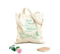 AILOONG Reusable Shopper Bags Inspirational Words Live Every Moment,Laugh Every Day,Love Beyond Words 340g/m² thick fabric Foldable