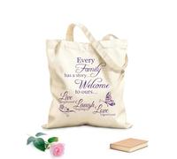 AILOONG Reusable Shopper Bags Inspirational Words Live Every Moment,Laugh Every Day,Love Beyond Words 340g/m² thick fabric Foldable