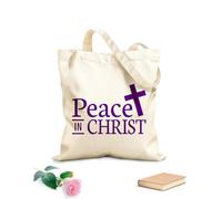 AILOONG Reusable Shopper Bags my peace i give you peace in christ bible scripture from gospel of john 340g/m² thick fabric Foldable