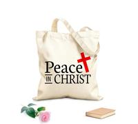 AILOONG Reusable Shopper Bags my peace i give you peace in christ bible scripture from gospel of john 12 oz thick fabric Foldable 25x30cm Small