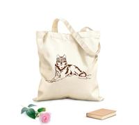 AILOONG Reusable Shopper Bags The alpha wolf lying on the snow. 340g/m² thick fabric Foldable