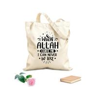 AILOONG Reusable Shopper Bags when allah guide me i can never be lost islamic best quotes lettering 12 oz thick fabric Foldable 25x30cm Small