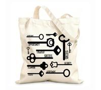 AILOONG Reusable Shopping Tote Bag 12 oz thick fabric keys success office space strategy securityg Customizable slogan 31x36cm Medium