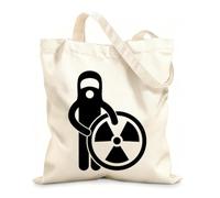 AILOONG Reusable Shopping Tote Bag 12 oz thick fabric nuclear physicist job scientist globe Customizable slogan 31x36cm Medium