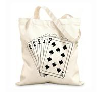 AILOONG Reusable Shopping Tote Bag 12 oz thick fabric playing cards gambling poker style casino las vegas Customizable slogan 25x30cm Small