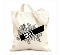 AILOONG Reusable Shopping Tote Bag 12 oz thick fabric skills coaching success training education university office Customizable slogan 35x40cm Large