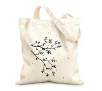 AILOONG Reusable Shopping Tote Bag 12 oz thick fabric Tree Branch Falling Leaves Natural Customizable slogan 35x40cm Large