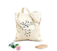 AILOONG Reusable Shopping Tote Bag 12 oz thick fabric Tree Branch Falling Leaves Natural Customizable slogan 35x40cm Large