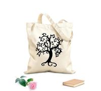 AILOONG Reusable Shopping Tote Bag 12 oz thick fabric Tree Branches Natural Roots Garden Customizable slogan 25x30cm Small