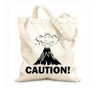 AILOONG Reusable Shopping Tote Bag 12 oz thick fabric Volcanic Eruption Mountain Volcano Dangerous Customizable slogan 35x40cm Large