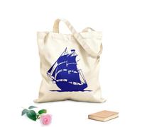 AILOONG Reusable Shopping Tote Bag 340g/m² thick fabric Abstract Ship Nautical Sea Ocean Style Sailor Seaman Customizable slogan