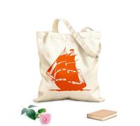 AILOONG Reusable Shopping Tote Bag 340g/m² thick fabric Abstract Ship Nautical Sea Ocean Style Sailor Seaman Customizable slogan