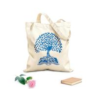 AILOONG Reusable Shopping Tote Bag 340g/m² thick fabric Big Tree Branch Root Open Book Customizable slogan