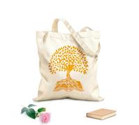AILOONG Reusable Shopping Tote Bag 340g/m² thick fabric Big Tree Branch Root Open Book Customizable slogan