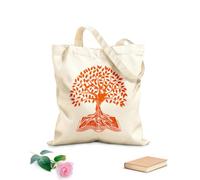 AILOONG Reusable Shopping Tote Bag 340g/m² thick fabric Big Tree Branch Root Open Book Customizable slogan