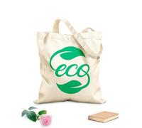 AILOONG Reusable Shopping Tote Bag 340g/m² thick fabric Ecology Eco Word Logo Natural Leaves Customizable slogan