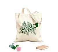 AILOONG Reusable Shopping Tote Bag 340g/m² thick fabric innovation team success office inspirational words Customizable slogan