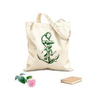 AILOONG Reusable Shopping Tote Bag 340g/m² thick fabric Inspirational Phrase Follow Your Dreams Anchor Customizable slogan