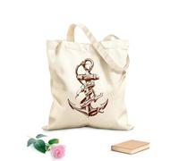 AILOONG Reusable Shopping Tote Bag 340g/m² thick fabric Inspirational Phrase Follow Your Dreams Anchor Customizable slogan