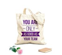 AILOONG Reusable Shopping Tote Bag 340g/m² thick fabric office space quote words team work phraseg Customizable slogan