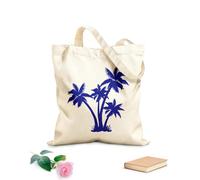 AILOONG Reusable Shopping Tote Bag 340g/m² thick fabric Palm Tree Beach Sea Style Island Natural Customizable slogan
