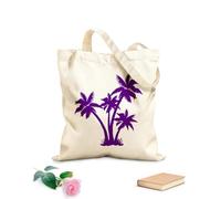 AILOONG Reusable Shopping Tote Bag 340g/m² thick fabric Palm Tree Beach Sea Style Island Natural Customizable slogan