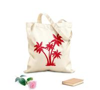 AILOONG Reusable Shopping Tote Bag 340g/m² thick fabric Palm Tree Beach Sea Style Island Natural Customizable slogan