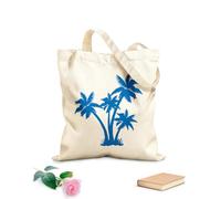 AILOONG Reusable Shopping Tote Bag 340g/m² thick fabric Palm Tree Beach Sea Style Island Natural Customizable slogan