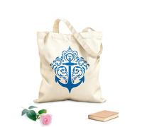 AILOONG Reusable Shopping Tote Bag 340g/m² thick fabric Sea Ocean Style Nautical Sailor Ship Customizable slogan