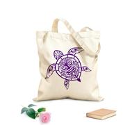 AILOONG Reusable Shopping Tote Bag 340g/m² thick fabric Sea Turtle Tribal Pattern Ocean Nautical Customizable slogan