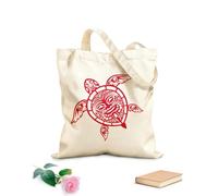 AILOONG Reusable Shopping Tote Bag 340g/m² thick fabric Sea Turtle Tribal Pattern Ocean Nautical Customizable slogan