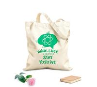 AILOONG Reusable Shopping Tote Bag 340g/m² thick fabric think like a proton stay positive lettering motivation office Customizable slogan