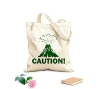 AILOONG Reusable Shopping Tote Bag 340g/m² thick fabric Volcanic Eruption Mountain Volcano Dangerous Customizable slogan