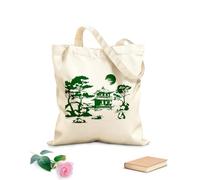 AILOONG Reusable Shopping Tote Bag Asian Natural Pagoda Tree 340g/m² thick fabric Customizable slogan