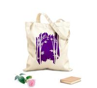 AILOONG Reusable Shopping Tote Bag Bamboo Cane Tree Branch Asian Chinese Style 340g/m² thick fabric Customizable slogan