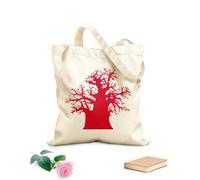 AILOONG Reusable Shopping Tote Bag Baobab Tree Africa Natural 340g/m² thick fabric Customizable slogan
