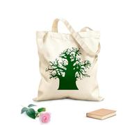AILOONG Reusable Shopping Tote Bag Baobab Tree Africa Natural 340g/m² thick fabric Customizable slogan