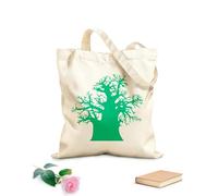 AILOONG Reusable Shopping Tote Bag Baobab Tree Africa Natural 340g/m² thick fabric Customizable slogan