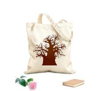 AILOONG Reusable Shopping Tote Bag Baobab Tree Africa Natural 340g/m² thick fabric Customizable slogan