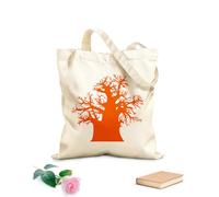AILOONG Reusable Shopping Tote Bag Baobab Tree Africa Natural 340g/m² thick fabric Customizable slogan