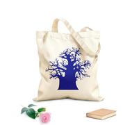 AILOONG Reusable Shopping Tote Bag Baobab Tree Africa Natural 340g/m² thick fabric Customizable slogan