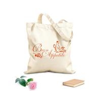 AILOONG Reusable Shopping Tote Bag Buon Appetito Bon appetit Kitchen Restaurant m 340g/m² thick fabric Customizable slogan